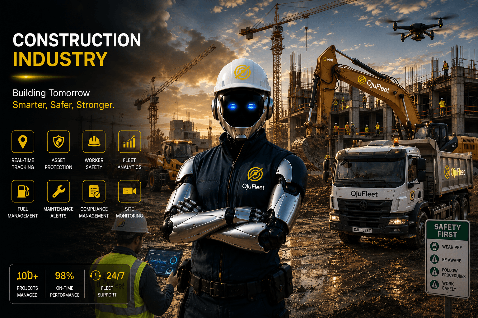 Optix supporting a construction fleet — site vehicles and heavy equipment