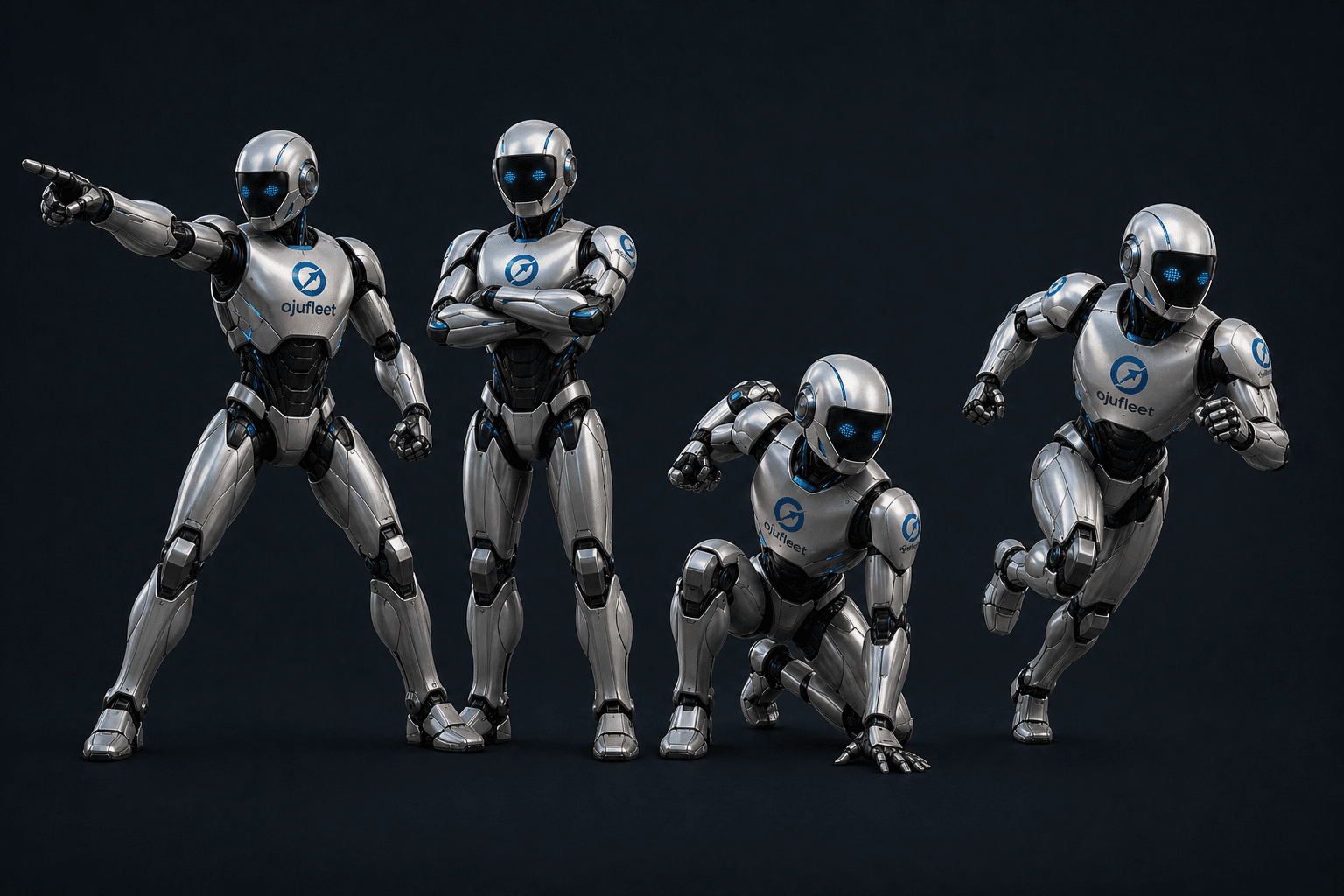Optix action poses — pointing, standing, analyzing, running